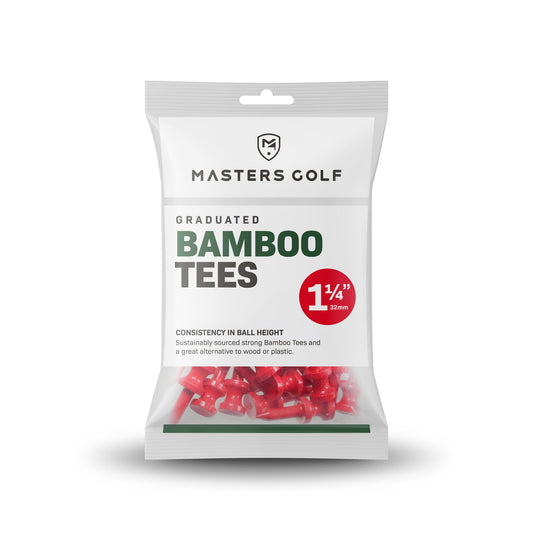 Masters Golf Red 32mm Graduated Bamboo Tee