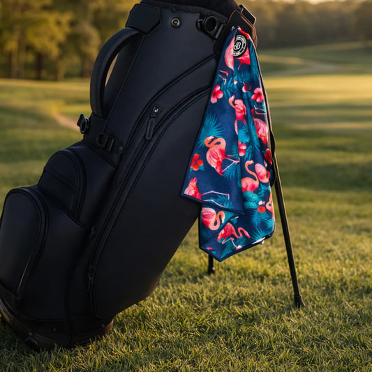 Flamingo Magnetic Golf Towel