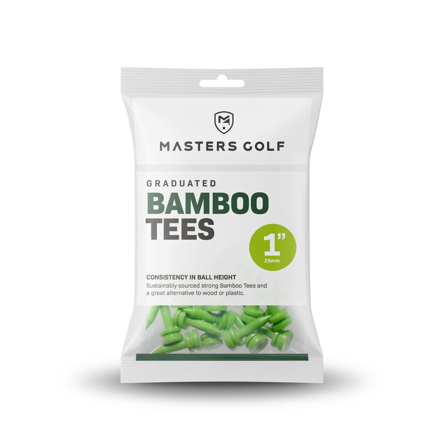 Masters Golf Green 25mm Graduated Bamboo Tee